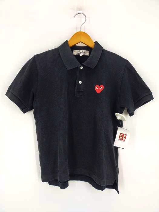 プレイコムデギャルソン PLAY COMME des GARCONS ハート刺繍 半袖ポロシャツ レディース JPN：L