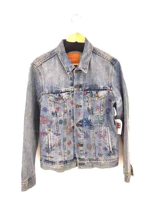 リーバイス Levis CONTENASTORE×TAPPEI ハンドペイント デニムトラッカージャケット メンズ JPN：S