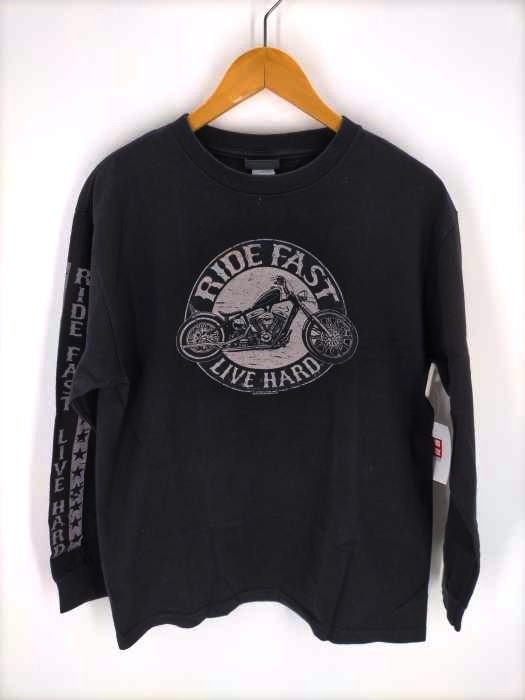 USED古着(ユーズドフルギ) HOT LEATHER ハーレープリントロングスリーブTシャツ メンズ JPN：M