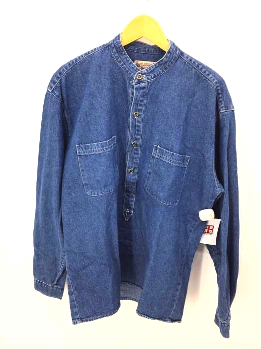 USED古着(ユーズドフルギ) CLASSIC OLD WEST STYLES バンドカラーデニムシャツ メンズ import：M