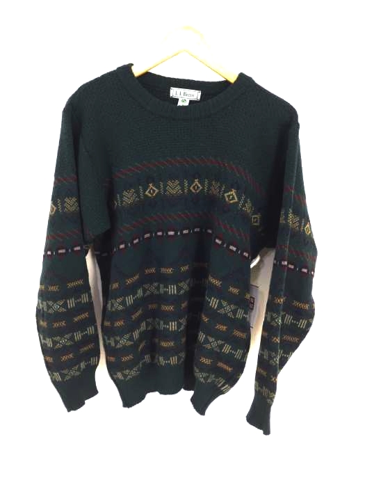 L.L.Bean(エルエルビーン) 70S-80S ネイティブ柄ウールニット メンズ import：S