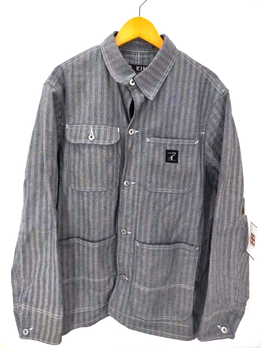 USED古着(ユーズドフルギ) L.C.KING USA製 フィッシャーストライプ カバーオールジャケット メンズ import：M