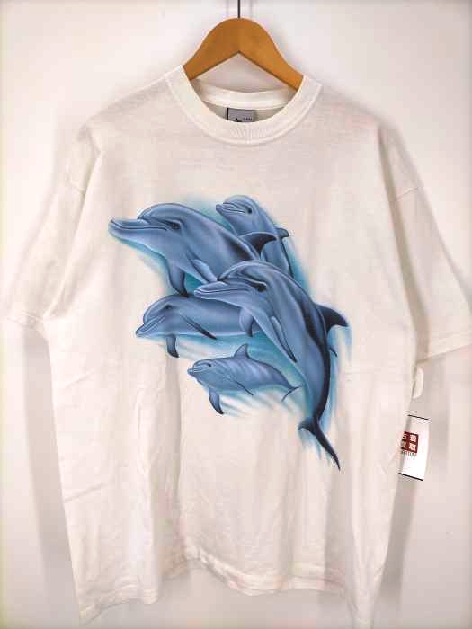 USED古着(ユーズドフルギ) スペイン製 両面イルカプリントTシャツ メンズ import：XL