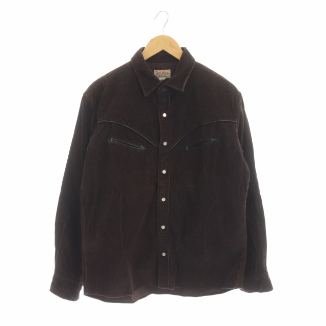SMITHS AMERICAN(スミスアメリカン) コーデュロイシャツ カジュアルシャツ 長袖 L 茶 ブラウン /DF メンズ メンズ  L