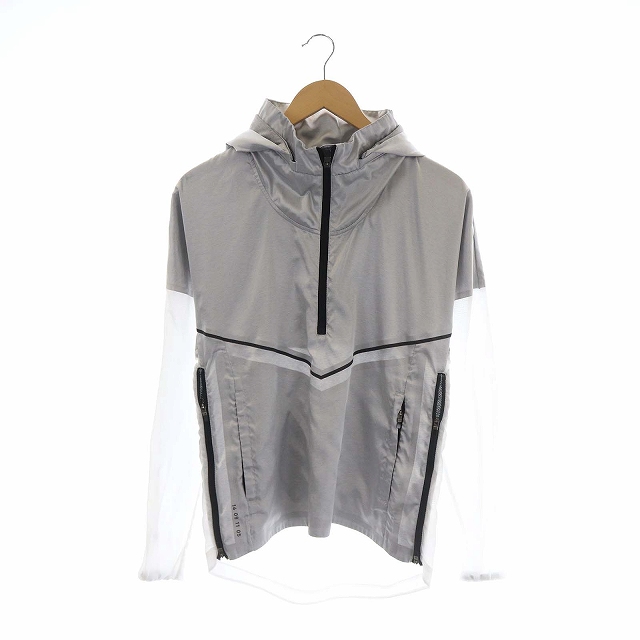 NIKE(ナイキ) パーカー ハーフジップ プルオーバー 長袖 XS シルバー /AO レディース XS