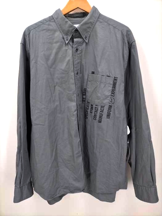 uniform experiment(ユニフォームエクスペリメント) 19aw GABARDINE BACK CONCEALED POCKET BIG B.D SHIRT メンズ  4