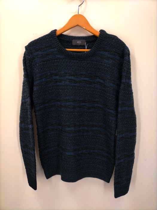 アズールバイマウジー AZUL by moussy GRADATION BORDER C/N KNIT メンズ  S