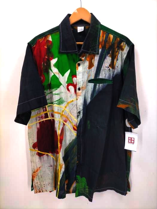 USED古着(ユーズドフルギ) Cathys Designs 総柄半袖シースルーシャツ メンズ 表記無
