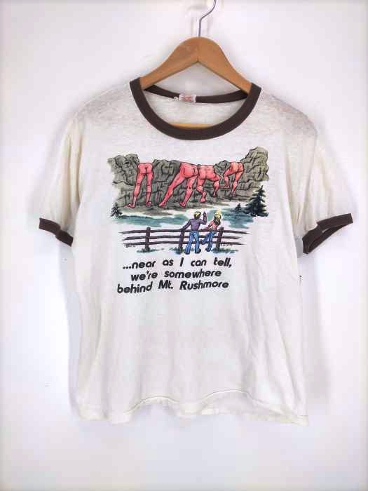 USED古着(ユーズドフルギ) 70S ALLEN MT RUSMORE リンガーTシャツ メンズ  L