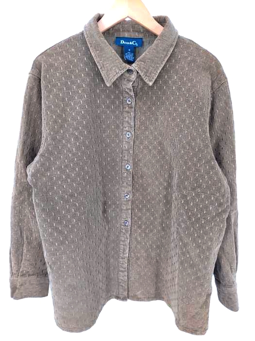 デニムアンドコー DENIM & Co. デザインステッチ コーデュロイシャツ メンズ  1X
