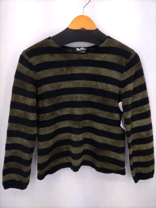 ブラックコムデギャルソン BLACK COMME des GARCONS AD2014 14AW ウールボーダーニット レディース JPN：S
