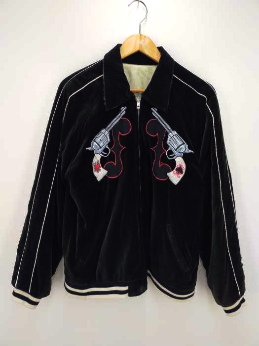 グッドロッキン GOOD ROCKIN ベロアサテンリバーシブル刺繍スタジャン メンズ JPN：L