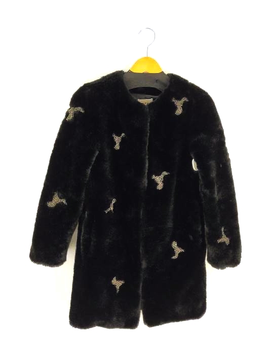 ザラ ZARA BEJEWELLED FAUX FUR COAT レディース import：XS