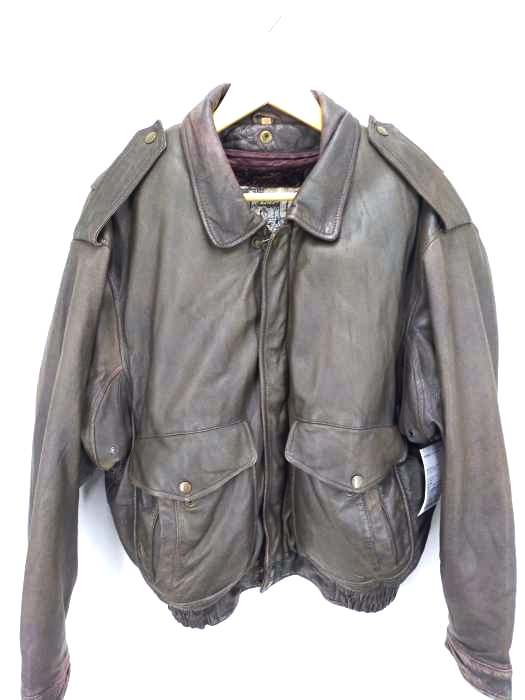 ユーズドフルギ USED古着 {{some where at xix century}} ライナーベスト付き A-2 レザーブルゾンジャケット メンズ JPN：M