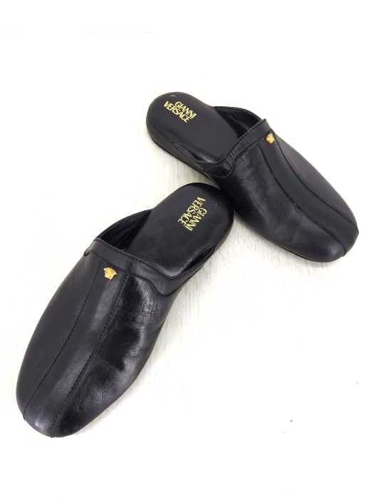 ジャンニヴェルサーチ GIANNI VERSACE レザーミュール  スリッパ メデューサ メンズ 表記無
