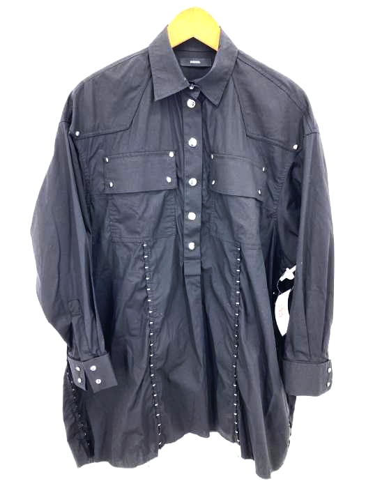 ディーゼル DIESEL スタッズ装飾ハーフボタンシャツ メンズ import:XS