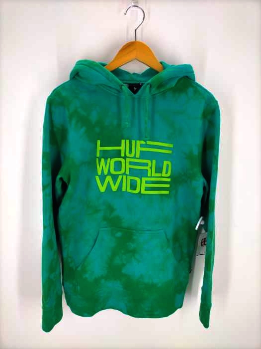 HUF(ハフ) ロゴプリントタイダイ柄プルオーバーパーカー レディース JPN：M