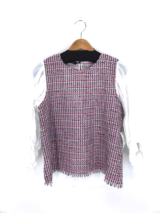 ザラ ZARA ツイード切替ブラウス レディース import：M