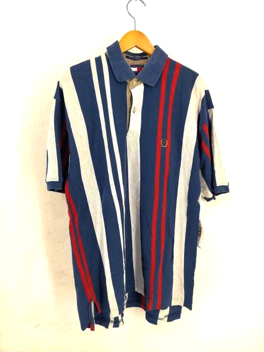 TOMMY HILFIGER(トミーヒルフィガー) 90S ストライプ半袖ポロシャツ メンズ JPN:L