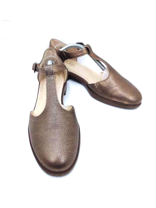 Clarks(クラークス) メタリックTストラップシューズ レディース JPN：23.5