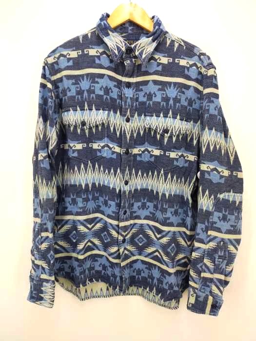 POLO RALPH LAUREN(ポロラルフローレン) PRINTED COTTON-TWILL SHIRT ネイティブ柄 メンズ JPN:M