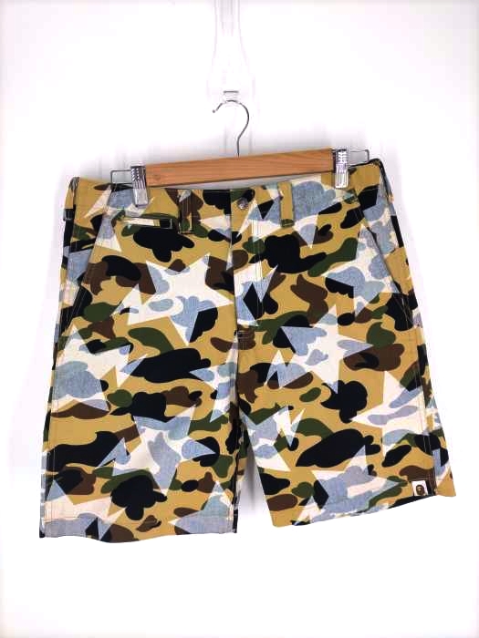 アベイシングエイプ A BATHING APE カモ柄スターショーツ メンズ JPN：M