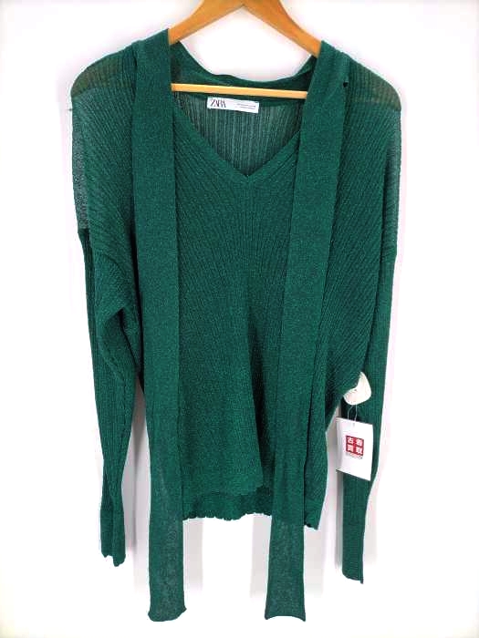 ザラ ZARA ボウタイ シャイニーニット レディース import：M