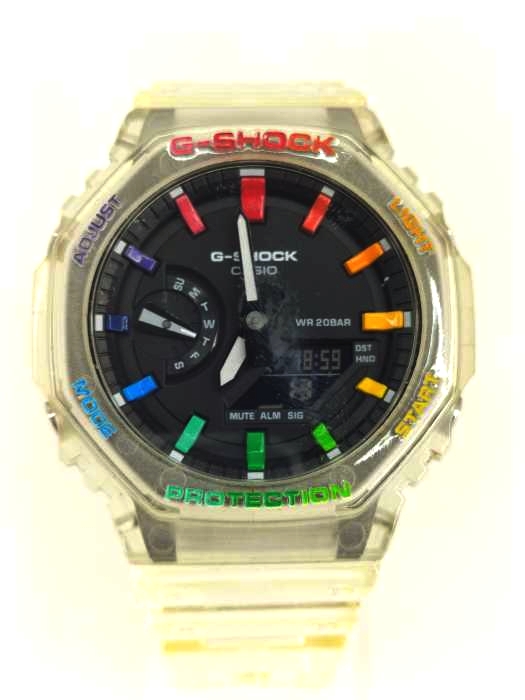 カシオジーショック CASIO G-SHOCK GA-2100SKE カスタマイズ スケルトン レインボー メンズ  若干の薄汚れがございます。