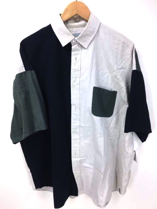 USED古着(ユーズドフルギ) USED古着(ユーズドフルギ) ANGENEHM リネン混合 切替 半袖 シャツ メンズ JPN：M
