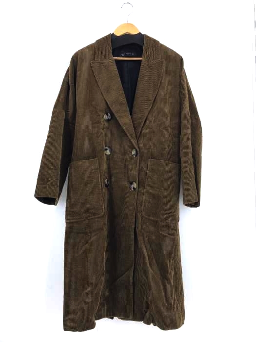 ZARA WOMAN(ザラ ウーマン) コーデュロイダブルチェスターコート レディース  M