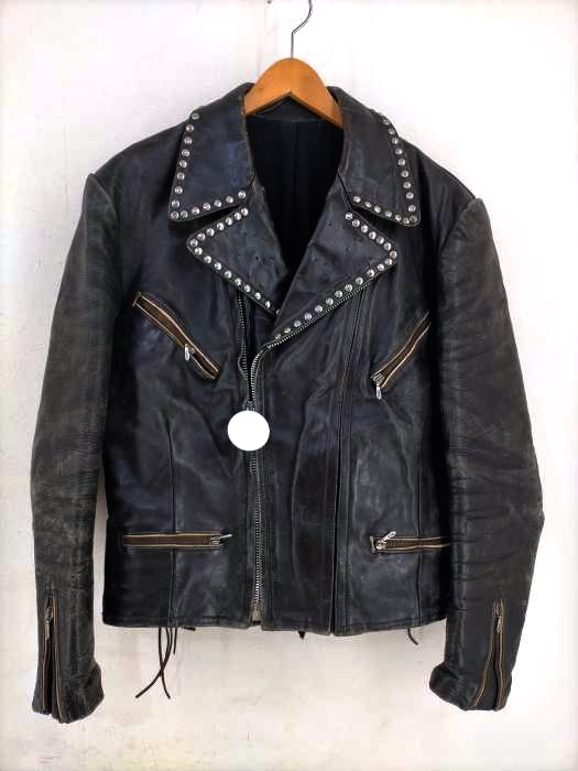 USED古着(ユーズドフルギ) 50s RUHR OPTIジッパー モーターサイクルジャケット スタッズリメイク メンズ 表記無