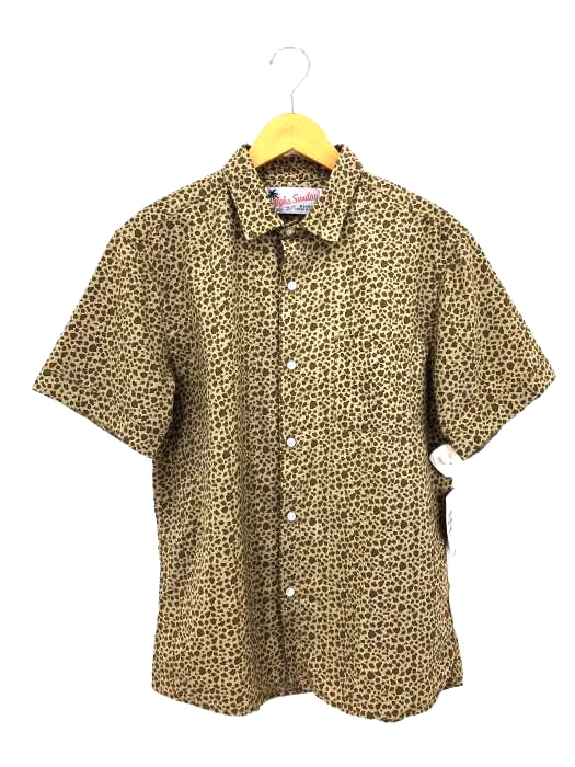 ALOHA SUNDAY(アロハサンデイ) ハワイ製 レオパード 半袖総柄シャツ メンズ import：M