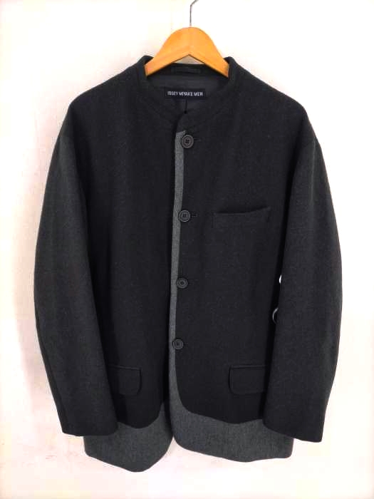 ISSEY MIYAKE MEN(イッセイミヤケメン) ウールヘリンボーンマオカラージャケット メンズ JPN：3