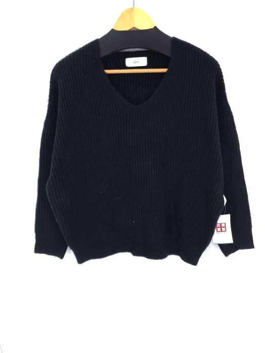 AZUL by moussy(アズールバイマウジー) リブニットVネックルーズプルオーバー レディース  S