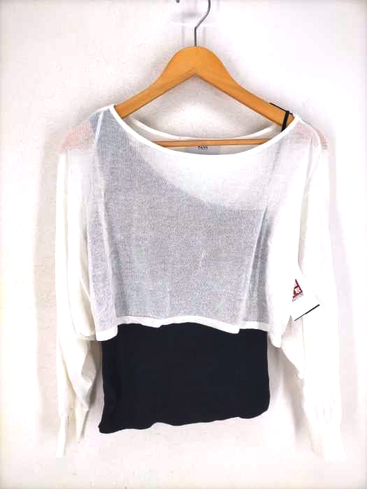 AZUL by moussy(アズールバイマウジー) ONE-SHOULDER KNIT SET TOPS レディース  M