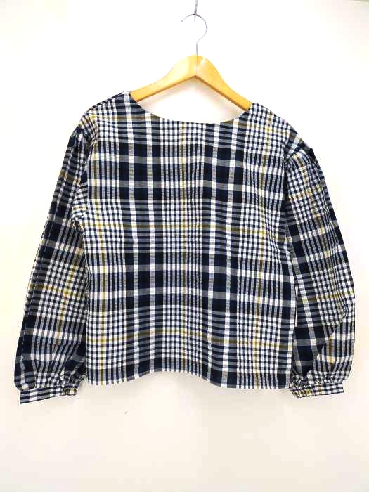 moussy(マウジー) CHECK PUFF SLEEVE BLOUSE レディース  FREE