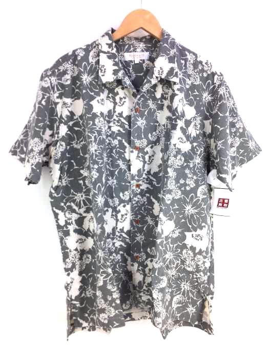 ユーズドフルギ USED古着 {{Rivelard}}リネン混コットンアロハシャツ メンズ  LL