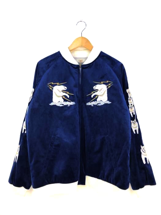 HOUSTON(ヒューストン) 別珍 スカジャン スーベニアジャケット ALASKA シロクマ メンズ JPN：XL