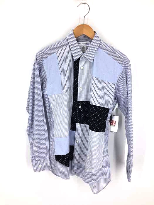 COMME des GARCONS SHIRT(コムデギャルソンシャツ) ストライプ パッチワーク 長袖シャツ メンズ JPN：S