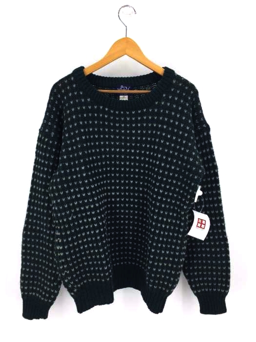 WOOLRICH(ウールリッチ) 香港製 紺タグ バーズアイ ウールニット メンズ import：L