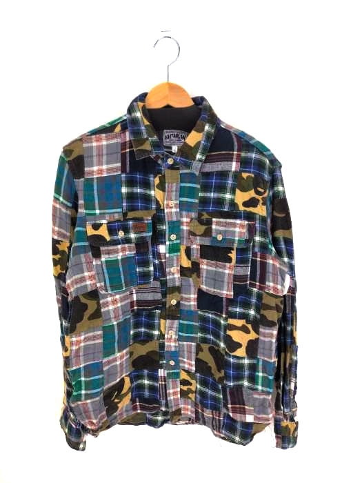 A BATHING APE(アベイシングエイプ) パッチワークシャツ メンズ  L