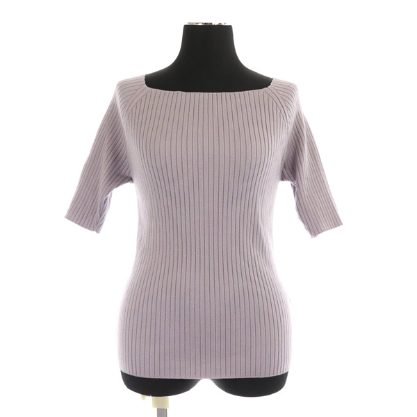 リランドチュール Rirandture 20SS バックレースアップニット カットソー 五分袖 リブ 2 ラベンダー /MY ■OS レディース  2