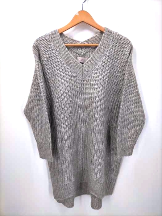 AZUL by moussy(アズールバイマウジー) 前後Vネックチュニックニット レディース  S