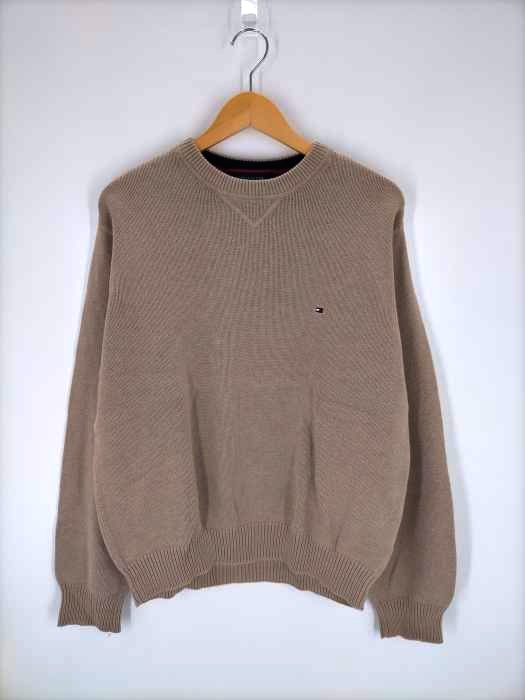 TOMMY HILFIGER(トミーヒルフィガー) ロゴ刺繍 コットンニット メンズ  L