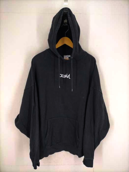 X-girl(エックスガール) EMBROIDERED MILLS LOGO SWEAT HOODIE レディース  2