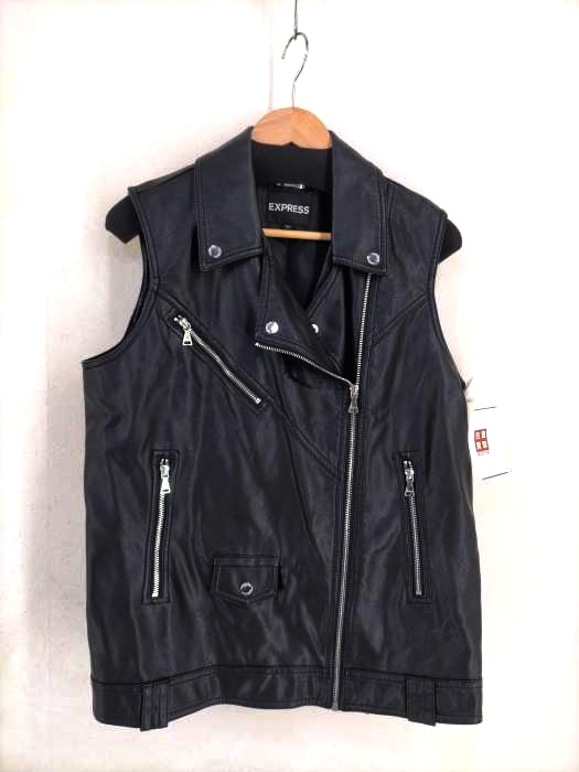 EXPRESS(エクスプレス) フェイクレザー ノースリーブダブルライダース レディース JPN：L