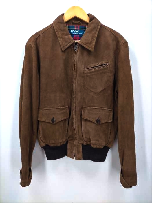 ポロバイラルフローレン Polo by RALPH LAUREN A-2 ラムスウェード フライトジャケット メンズ JPN：M