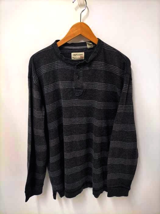 チャップスデニム CHAPS Denim インド製 ボーダーコットンヘンリーネックL/Sシャツ メンズ  XL