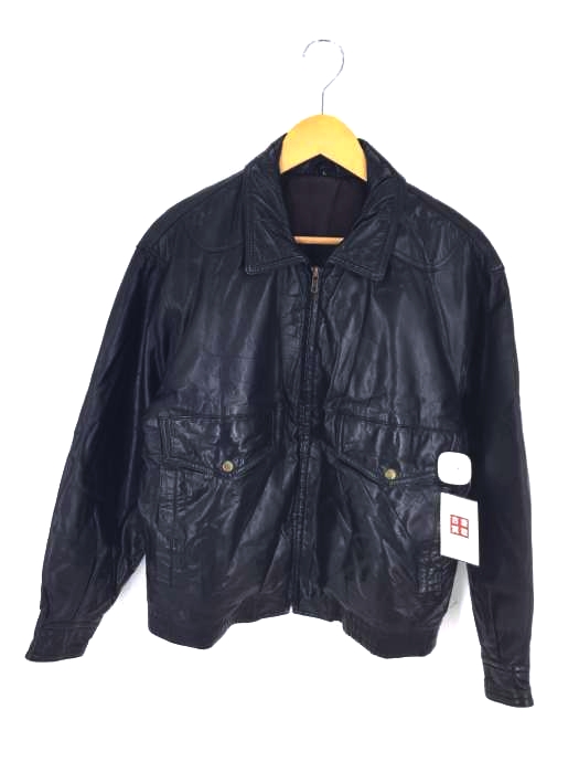 USED古着(ユーズドフルギ) 日本製 ANGEL LEATHER WEAR ジングルライダースジャケット メンズ JPN:L