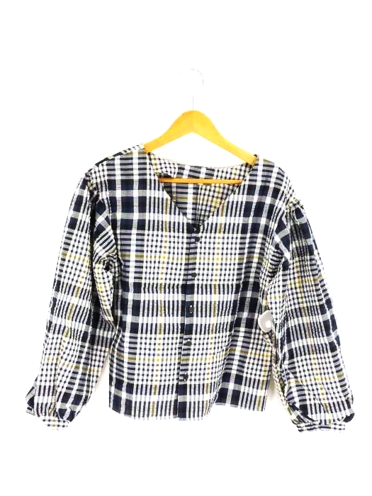 moussy(マウジー) CHECK PUFF SLEEVE BLOUSE レディース  FREE